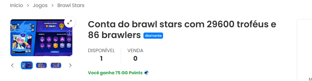 CONTA BRAWL STARS — 29.600 TROFÉUS E 86 BRAWLERS